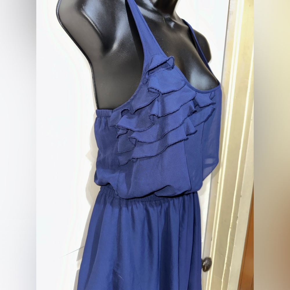 “Eyelash Elegance: Navy Maxi Dress (Small)